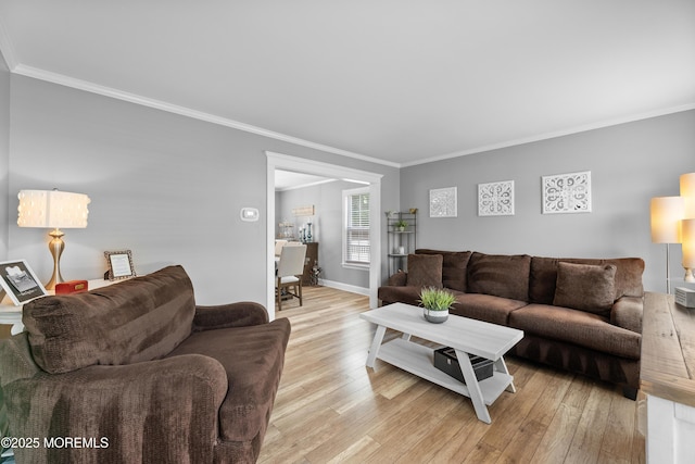 36 Sally St, Howell, NJ 07731 - living room with light wood-style flooring and ornamental molding