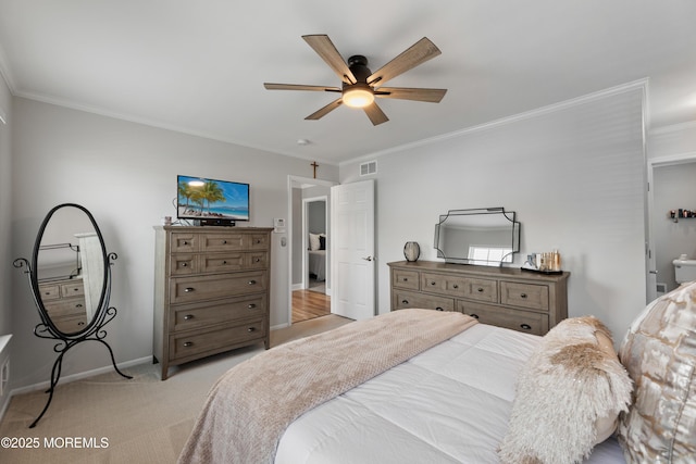 36 Sally St, Howell, NJ 07731 - bedroom with ornamental molding, light carpet, and ceiling fan