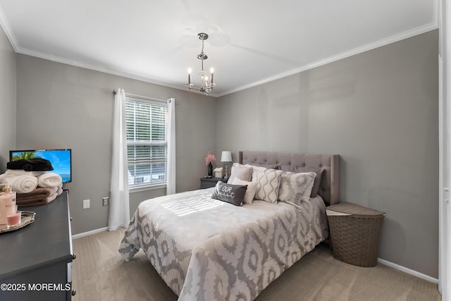 36 Sally St, Howell, NJ 07731 - bedroom with light carpet, crown molding, and a chandelier