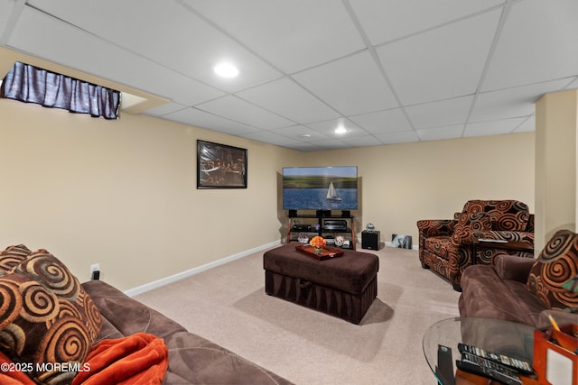36 Sally St, Howell, NJ 07731 - living area with carpet flooring, recessed lighting, and a drop ceiling