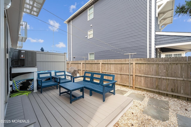 3100 Rte 35 Unit 6, Lavallette, NJ 08735 - wooden terrace with a fenced backyard and an outdoor hangout area
