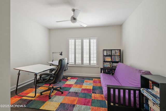 11 Potomac Ct, Freehold, NJ 07728 - home office featuring a ceiling fan and wood finished floors