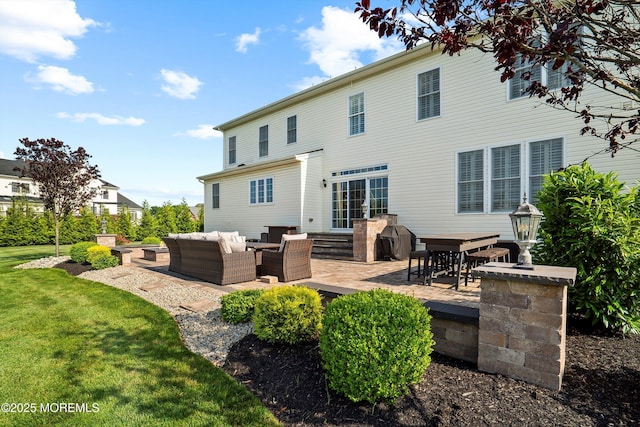 11 Potomac Ct, Freehold, NJ 07728 - rear view of property with an outdoor hangout area, a patio, and a yard