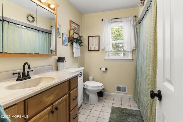 301 Spruce Dr, Brick, NJ 08723 - bathroom featuring vanity, tile patterned flooring, and curtained shower