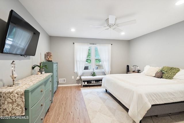 12 Briarcliff Ct, Freehold, NJ 07728 - bedroom featuring light wood-type flooring, recessed lighting, and a ceiling fan