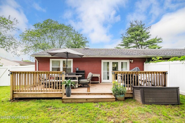 12 Briarcliff Ct, Freehold, NJ 07728 - rear view of house with a wooden deck and a shingled roof