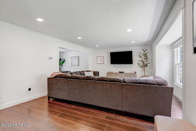 12 Neal Dr, Manalapan, NJ 07726 - living area with dark wood finished floors and recessed lighting