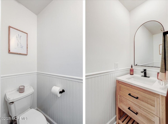 12 Neal Dr, Manalapan, NJ 07726 - half bath featuring wainscoting and vanity