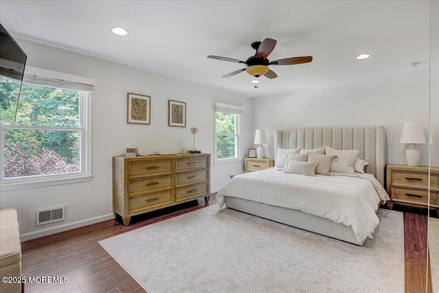 12 Neal Dr, Manalapan, NJ 07726 - bedroom with wood finished floors, recessed lighting, and a ceiling fan
