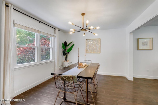 12 Neal Dr, Manalapan, NJ 07726 - dining area featuring a chandelier and wood finished floors