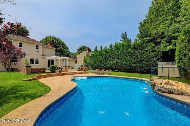 12 Neal Dr, Manalapan, NJ 07726 - outdoor pool with a pergola and a patio area