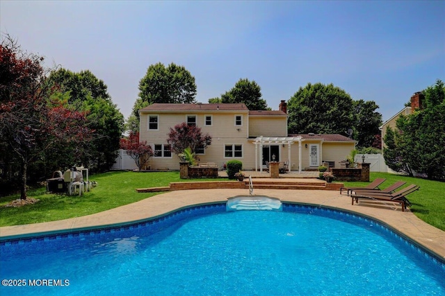 12 Neal Dr, Manalapan, NJ 07726 - outdoor pool featuring a pergola and a patio area
