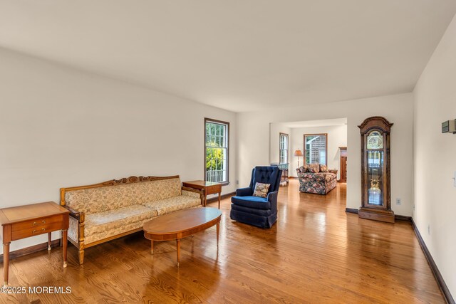 406 Bell Pl, Sea Girt, NJ 08750 - living room with wood finished floors and baseboards