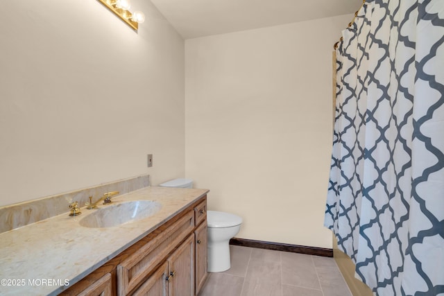 406 Bell Pl, Sea Girt, NJ 08750 - bathroom featuring vanity, tile patterned floors, and curtained shower