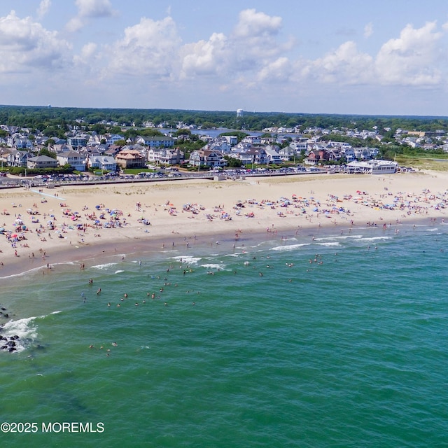 406 Bell Pl, Sea Girt, NJ 08750 - aerial perspective of suburban area featuring expansive beach