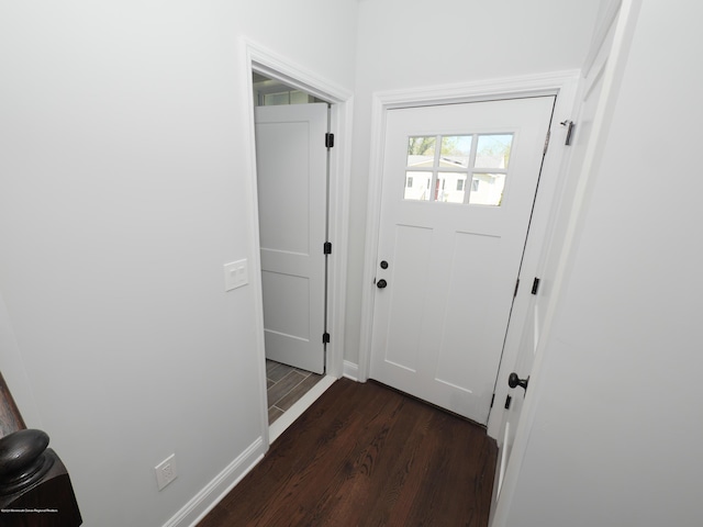 910 Malden Dr, Cliffwood, NJ 07735 - doorway to outside with dark wood finished floors and baseboards