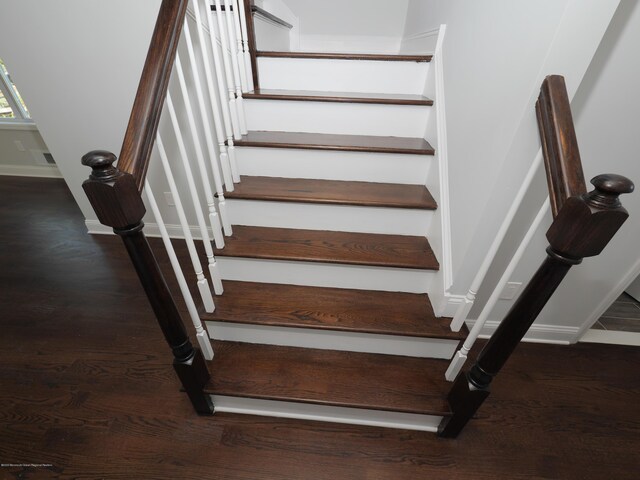 910 Malden Dr, Cliffwood, NJ 07735 - staircase with wood finished floors and baseboards
