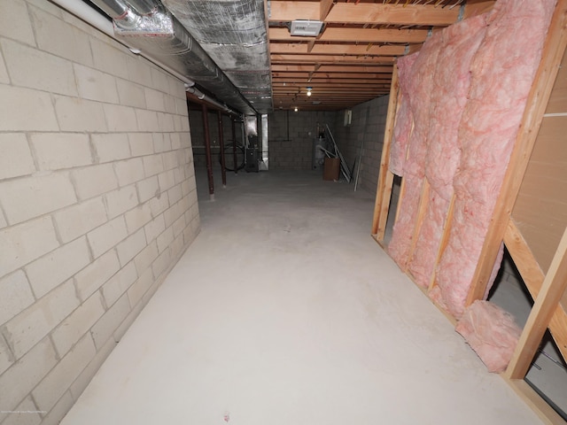 910 Malden Dr, Cliffwood, NJ 07735 - unfinished basement with concrete block wall