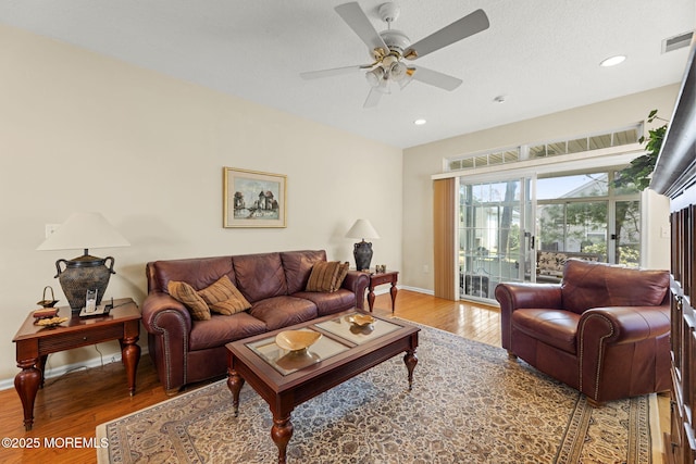 17 Evergreen Springs Dr, Lakewood, NJ 08701 - living room featuring wood finished floors, ceiling fan, and recessed lighting