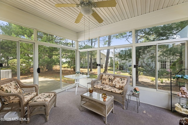 17 Evergreen Springs Dr, Lakewood, NJ 08701 - sunroom / solarium featuring a ceiling fan