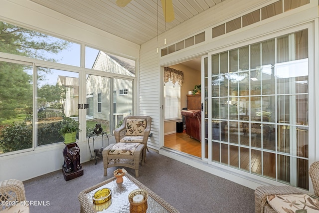 17 Evergreen Springs Dr, Lakewood, NJ 08701 - sunroom with healthy amount of natural light and a ceiling fan