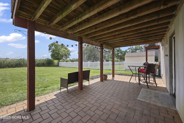 623 Park Ave, Port Monmouth, NJ 07758 - fenced backyard featuring a patio and outdoor dining area