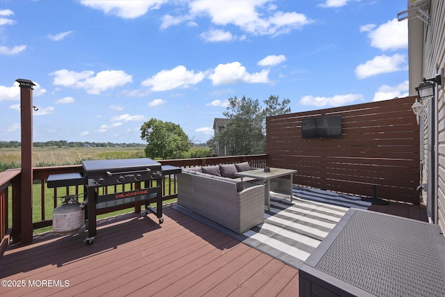 623 Park Ave, Port Monmouth, NJ 07758 - wooden deck featuring an outdoor hangout area and area for grilling