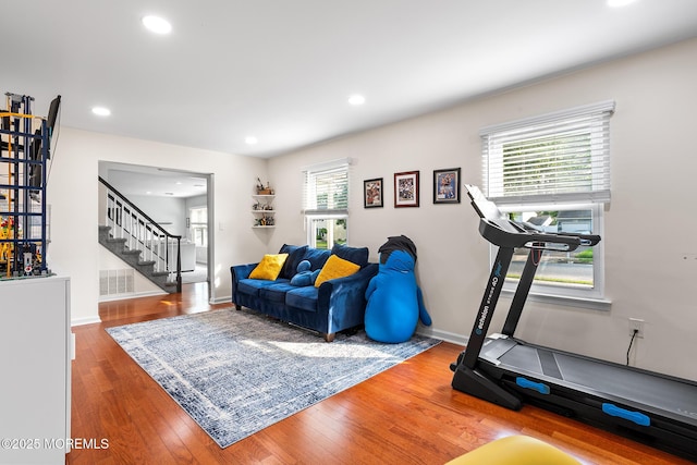 8 Mendon Dr, Howell, NJ 07731 - exercise room featuring wood finished floors and recessed lighting