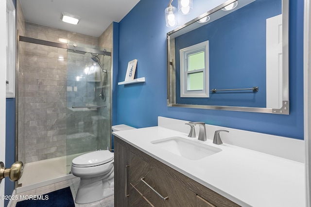 8 Mendon Dr, Howell, NJ 07731 - bathroom with vanity, a stall shower, and tile patterned flooring