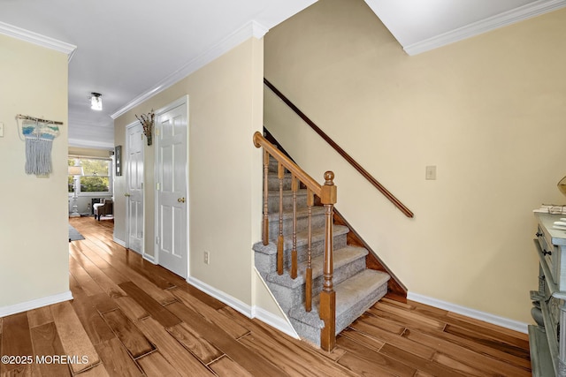 100 Seaview Ave Unit 6-5, Monmouth Beach, NJ 07750 - stairs with wood finished floors and crown molding