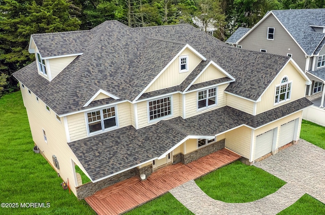 817 Naryshkin Way, Toms River, NJ 08753 - view of front of house with decorative driveway, roof with shingles, and a front yard