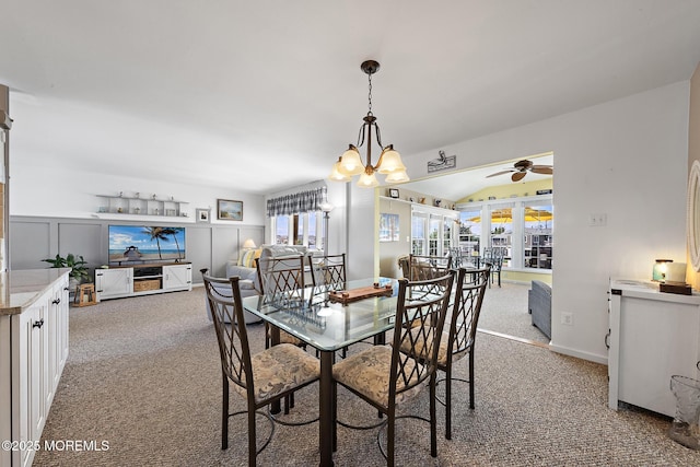 118 S Binnacle Dr, Little Egg Harbor, NJ 08087 - carpeted dining room featuring a chandelier and ceiling fan