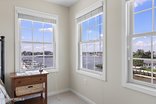 118 S Binnacle Dr, Little Egg Harbor, NJ 08087 - doorway to outside with carpet flooring and a water view