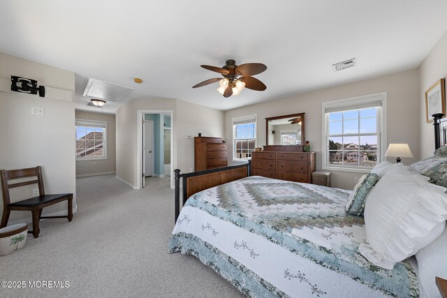 118 S Binnacle Dr, Little Egg Harbor, NJ 08087 - carpeted bedroom featuring attic access and a ceiling fan