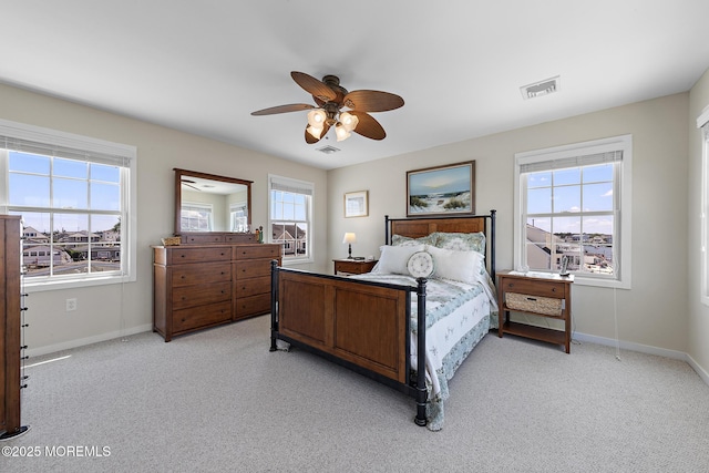 118 S Binnacle Dr, Little Egg Harbor, NJ 08087 - bedroom with light carpet and a ceiling fan