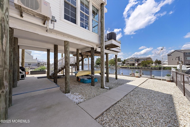 118 S Binnacle Dr, Little Egg Harbor, NJ 08087 - view of patio featuring stairs and a water view