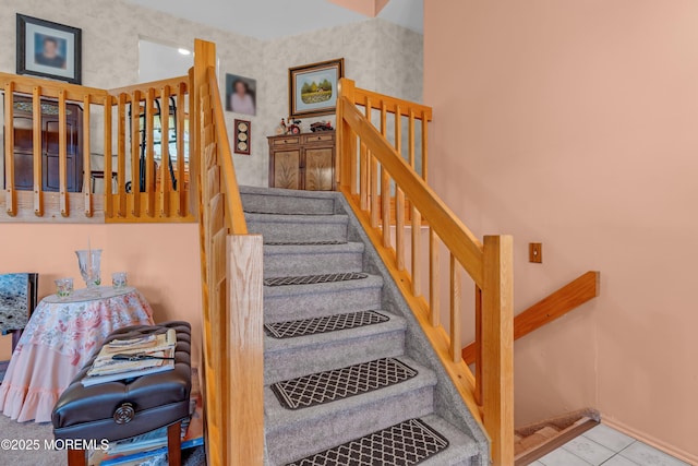 13 Heritage Dr, Howell, NJ 07731 - stairway with tile patterned floors