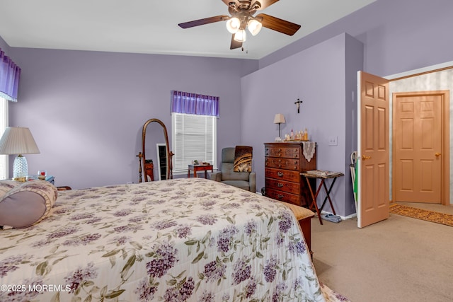 13 Heritage Dr, Howell, NJ 07731 - bedroom with light carpet, vaulted ceiling, and ceiling fan
