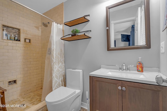 1506 Beverly Rd, Forked River, NJ 08731 - bathroom with vanity and a tile shower
