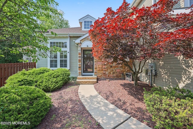96 Kentucky Way, Freehold, NJ 07728 - view of front facade with stone siding and roof with shingles