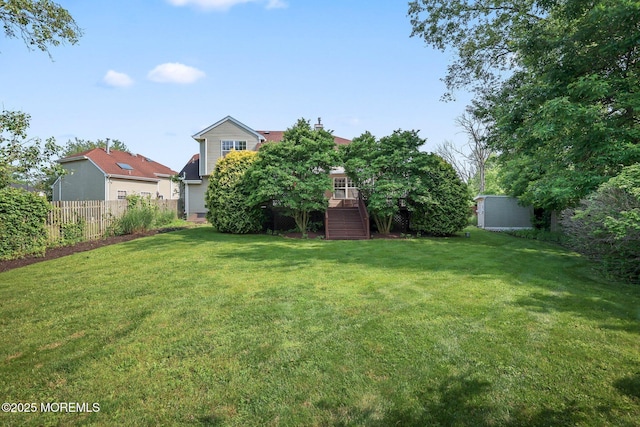 96 Kentucky Way, Freehold, NJ 07728 - view of yard with stairway and a deck