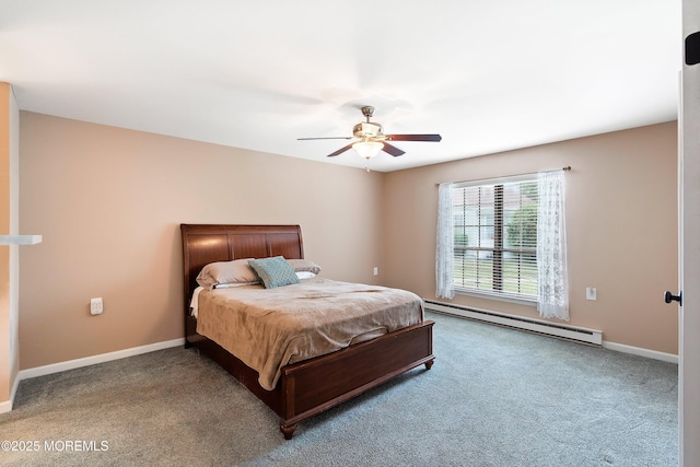 603-B Bosworth Ct, Manchester, NJ 08759 - carpeted bedroom with a baseboard heating unit and ceiling fan