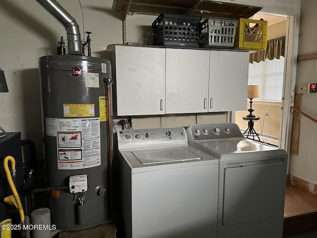68 Barbados Dr S, Toms River, NJ 08757 - laundry room featuring gas water heater, separate washer and dryer, and cabinet space