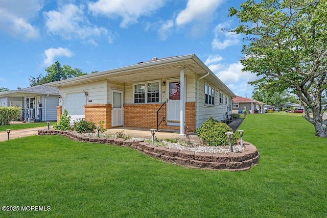 68 Barbados Dr S, Toms River, NJ 08757 - ranch-style home featuring an attached garage, brick siding, and a front lawn