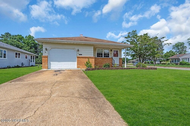 68 Barbados Dr S, Toms River, NJ 08757 - view of front of home featuring brick siding, concrete driveway, a front lawn, and an attached garage