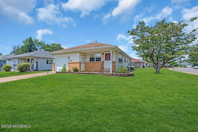 68 Barbados Dr S, Toms River, NJ 08757 - view of front of home featuring an attached garage, a front lawn, concrete driveway, and brick siding
