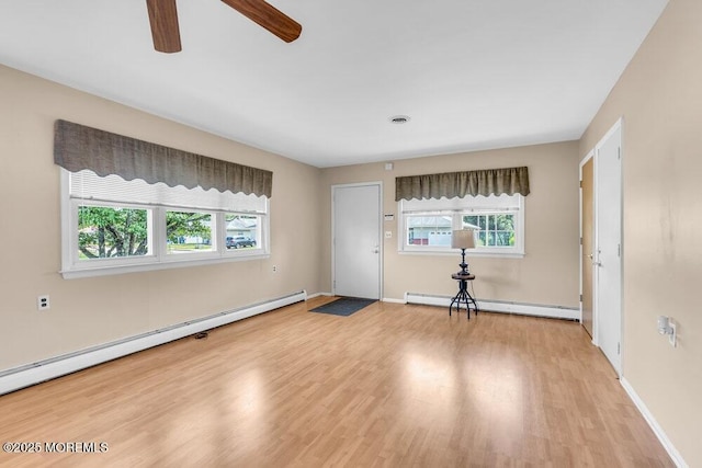 68 Barbados Dr S, Toms River, NJ 08757 - unfurnished room with a baseboard heating unit, plenty of natural light, and wood finished floors