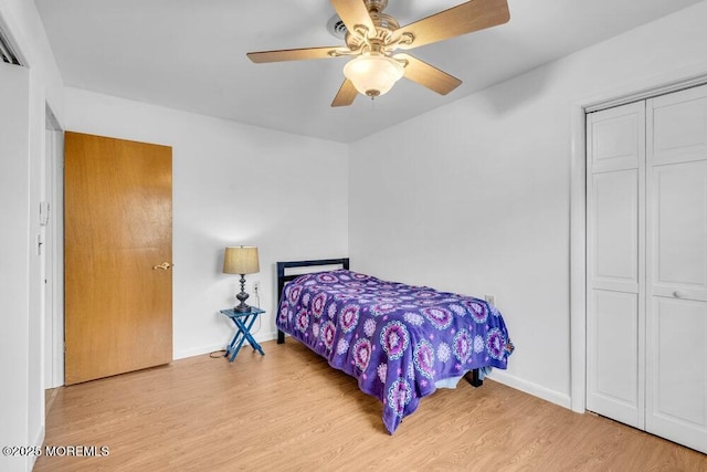 68 Barbados Dr S, Toms River, NJ 08757 - bedroom featuring wood finished floors, a closet, and a ceiling fan