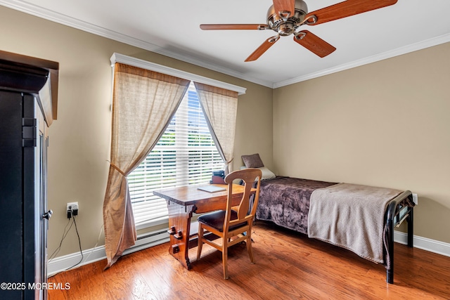 61 Mansfield Ave, Manchester, NJ 08759 - bedroom featuring wood finished floors, crown molding, and a ceiling fan