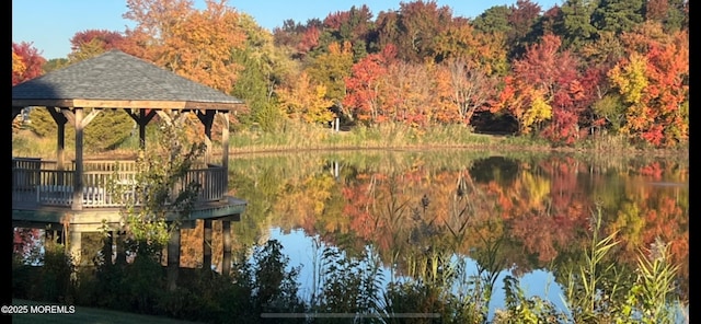 61 Mansfield Ave, Manchester, NJ 08759 - water view with a gazebo and a forest